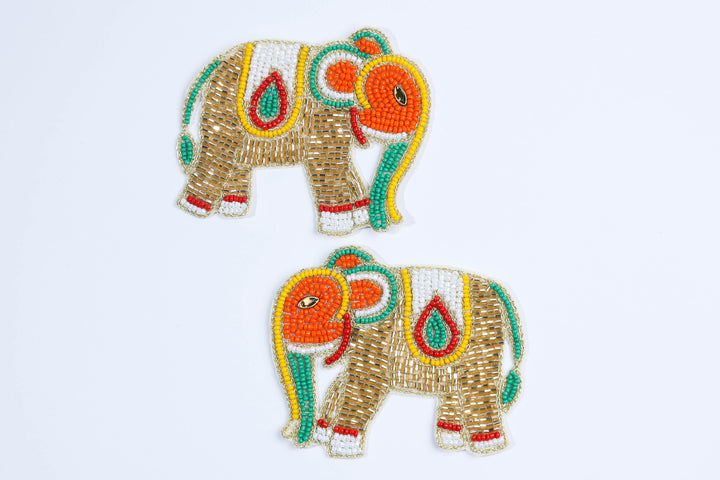 Elephant Embellished Patches With Beads&nbsp;