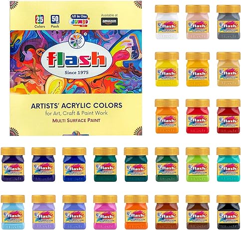 Flash Artisis' Acrylic Colors - Set of 25 - 50ml each