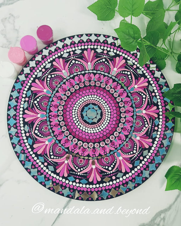 Rose Petal Pink Dot Mandala Art