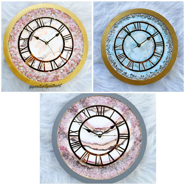 Resin art wall Clock workshop 12" / 15"