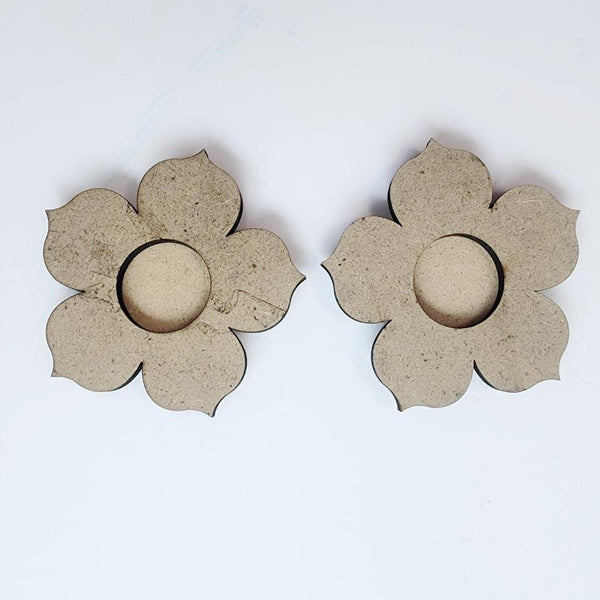 MDF flower shaped tea light