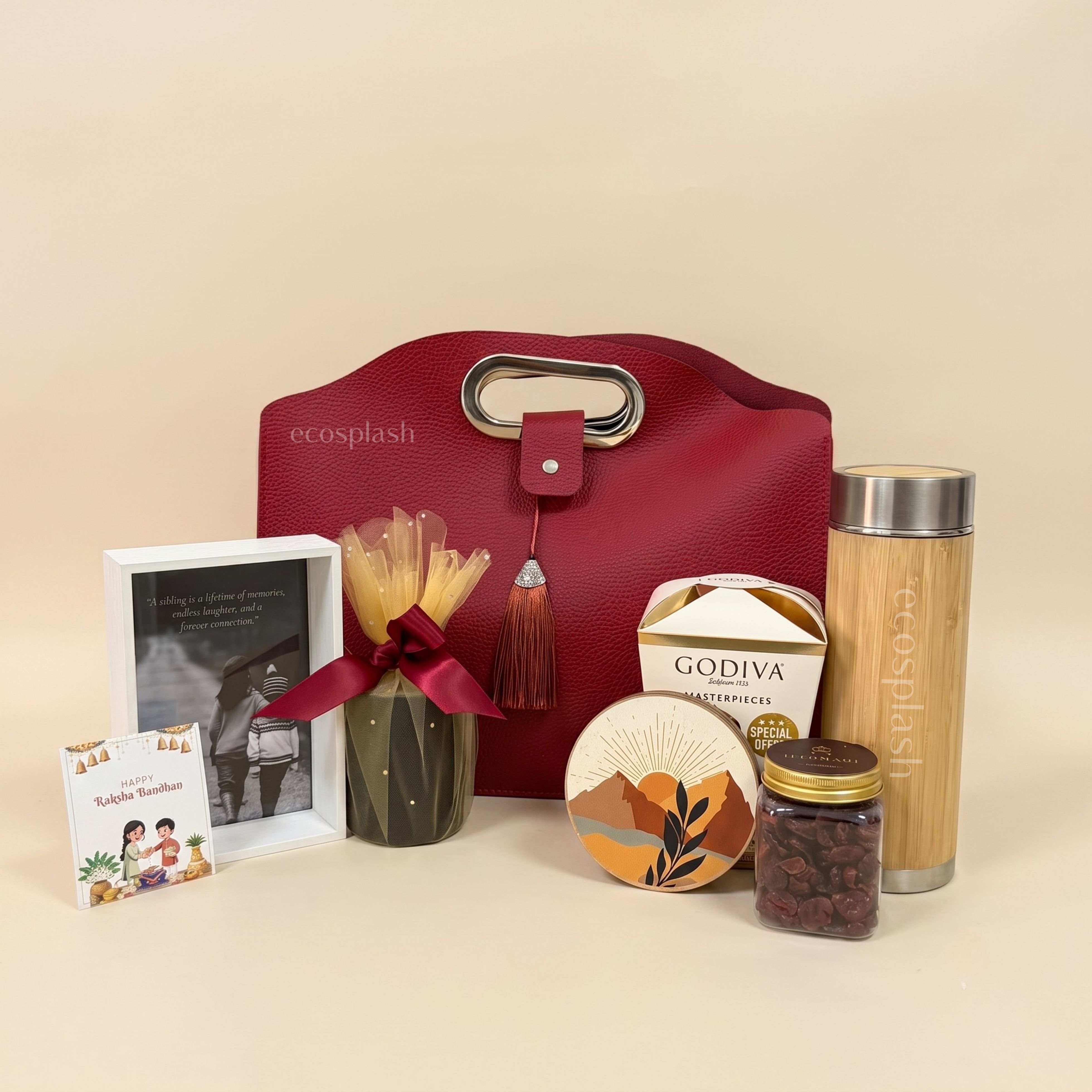 Maroon Rakhi Gift Bag