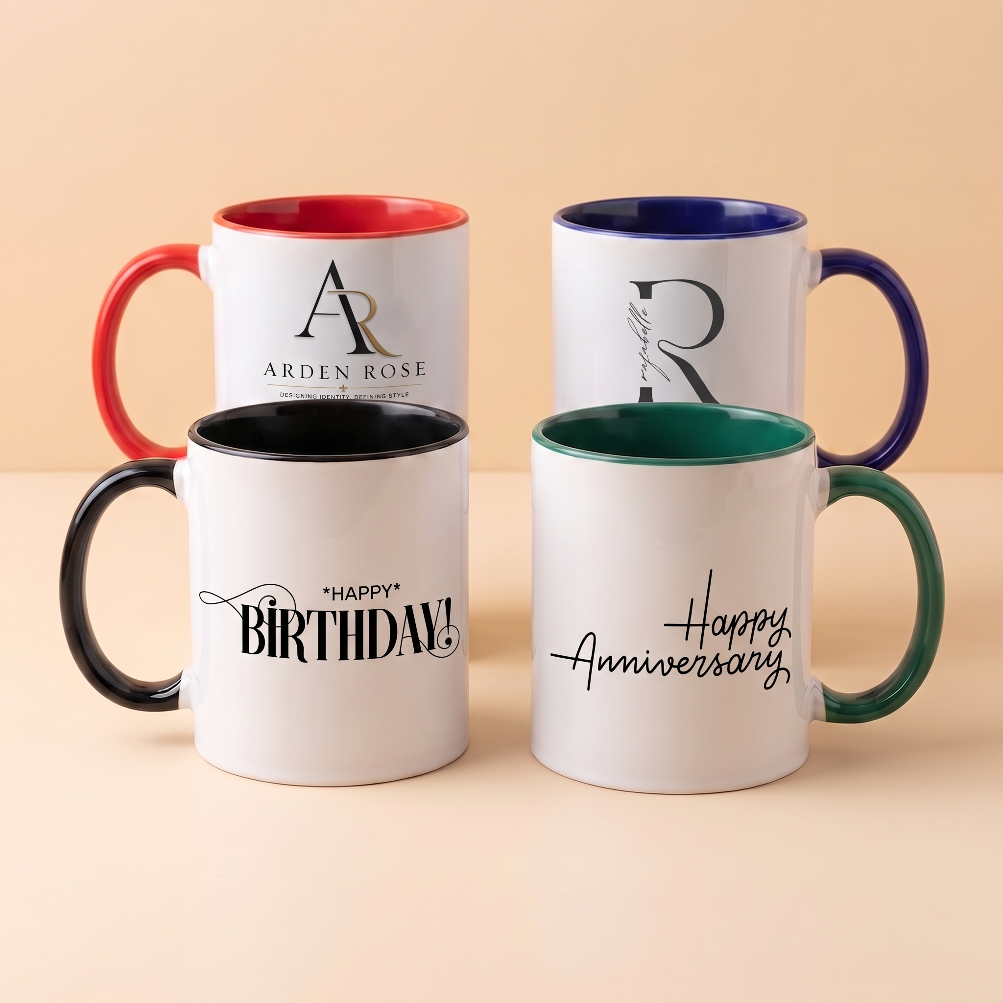 Personalized Color-Handle Mug Collection